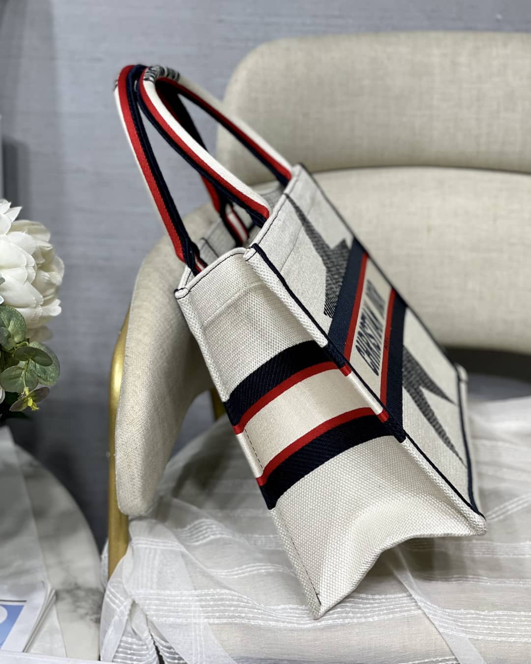 Chr1st1an D10r CD Book Embroidery Replica Tote