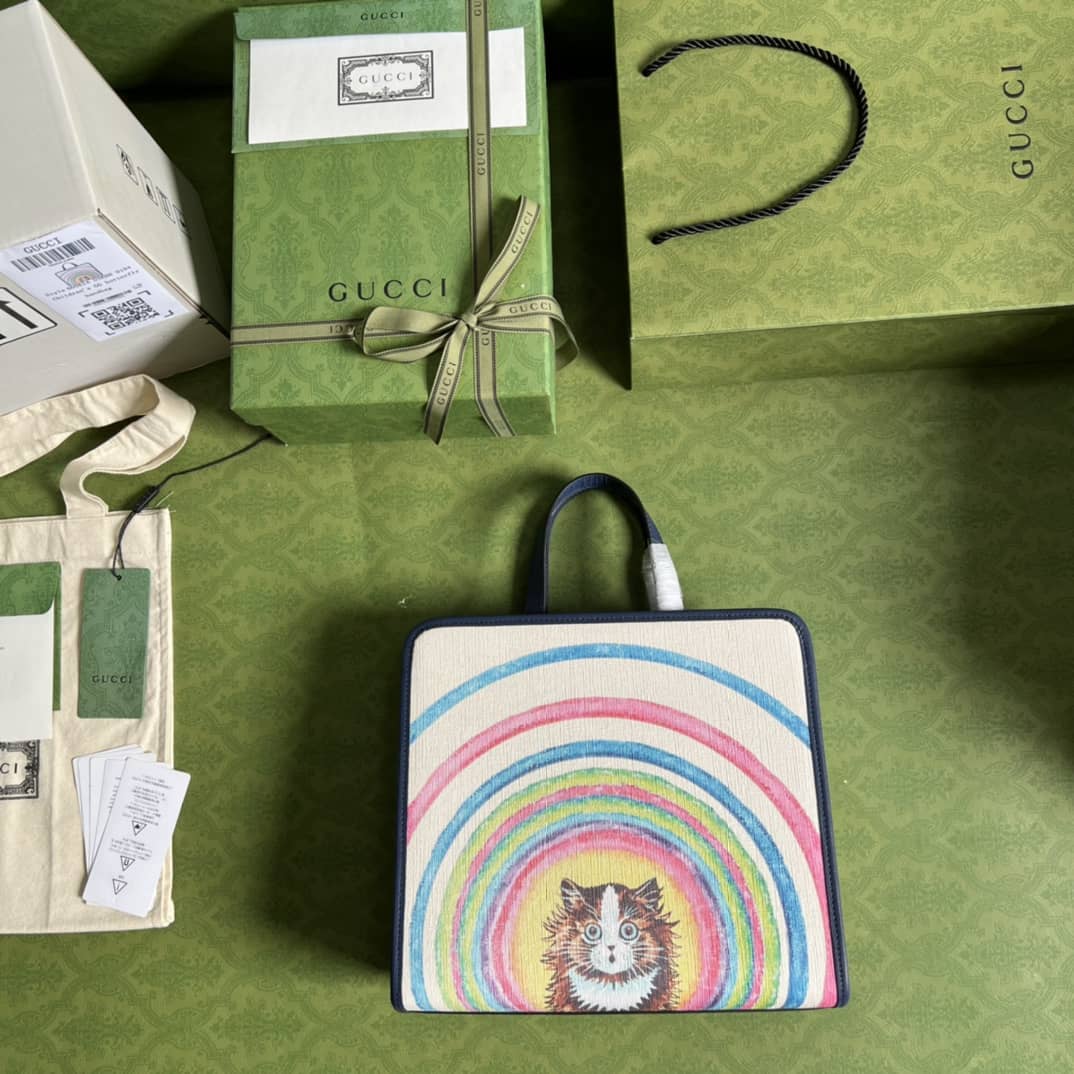 Gvc*1 Children Cat Rainbow Print 605614 Replica Tote Bag