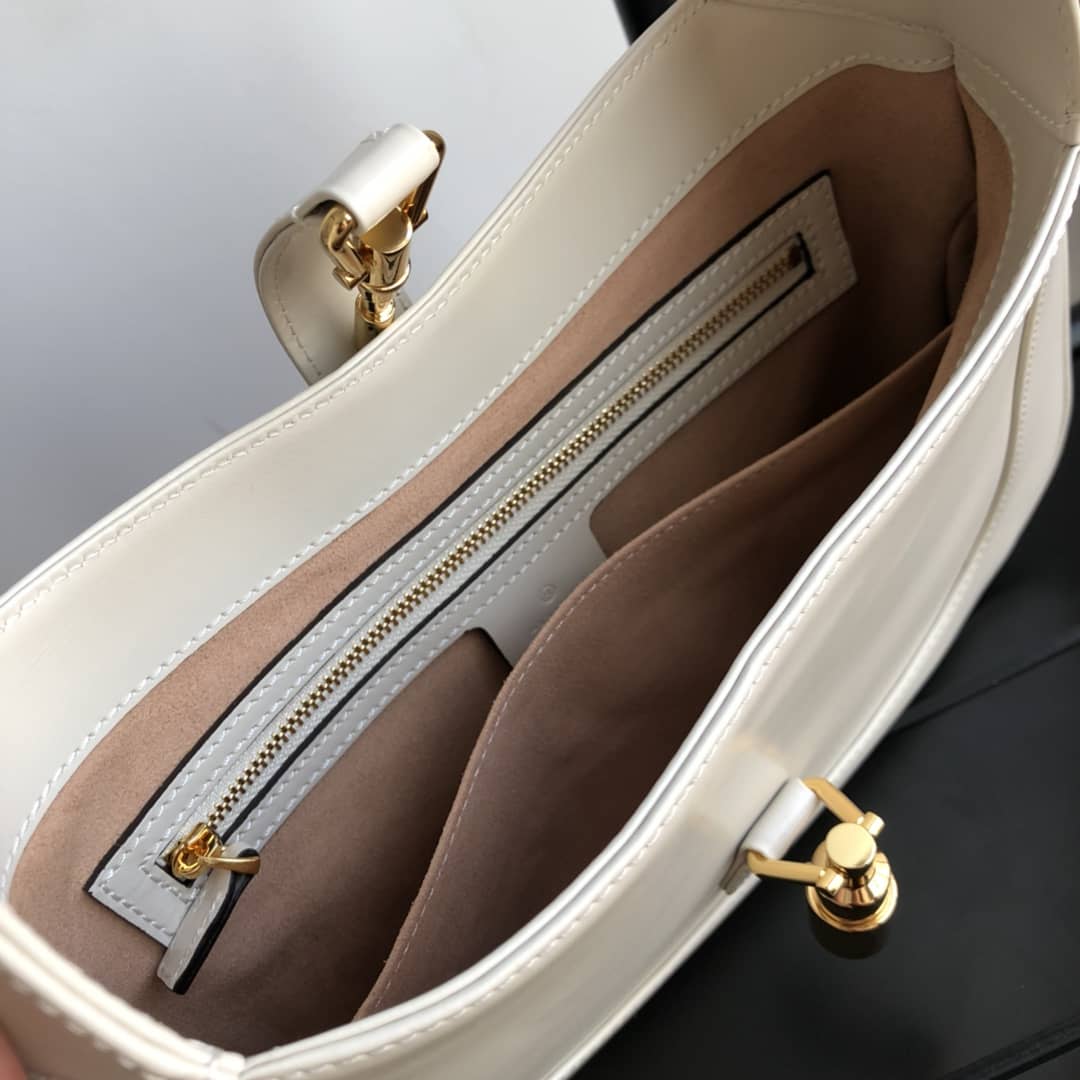 Gvc*1 GG Jackie 1961 Small Hobo Shoulder Bag Replica White 636709