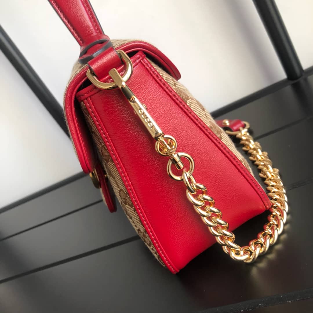 Gvc*1 GG Marmont Mini Top Handle Bag Replica Red 583571