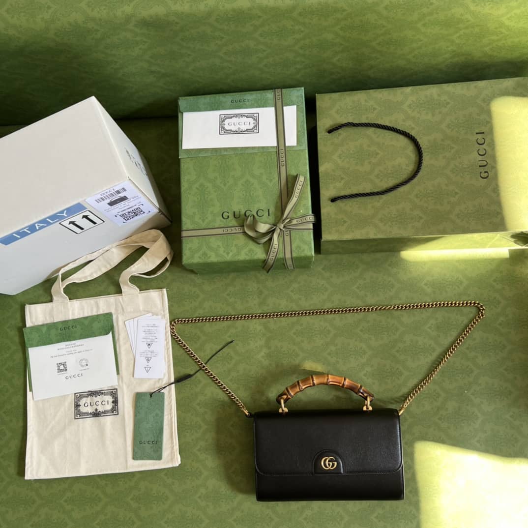 Gvc*1 GG Large Top Handle Bag With Bamboo 675795 Replica