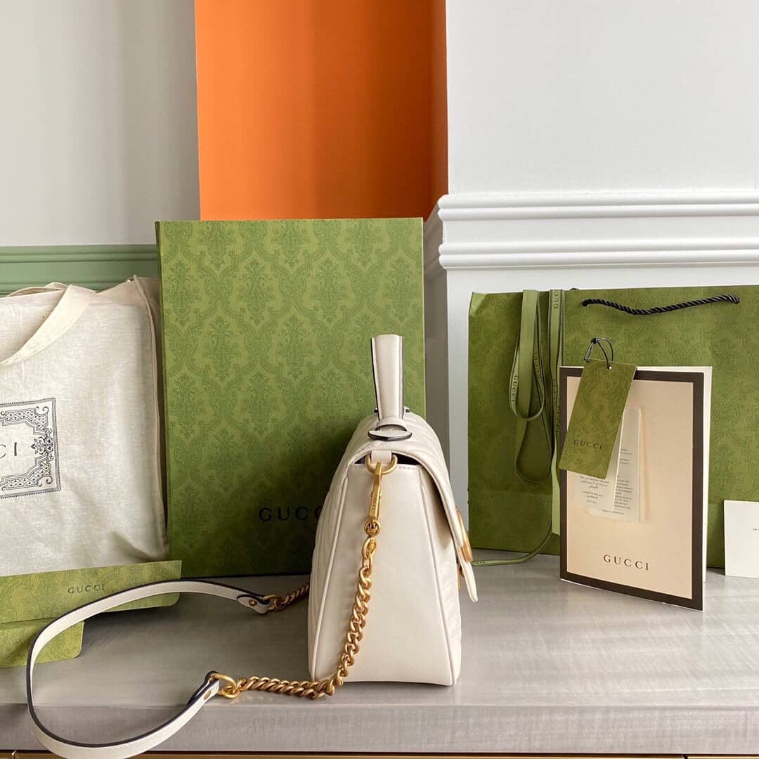 Gvc*1 Marmont Dupe Mini GG Marmont Replica Bag White 498100