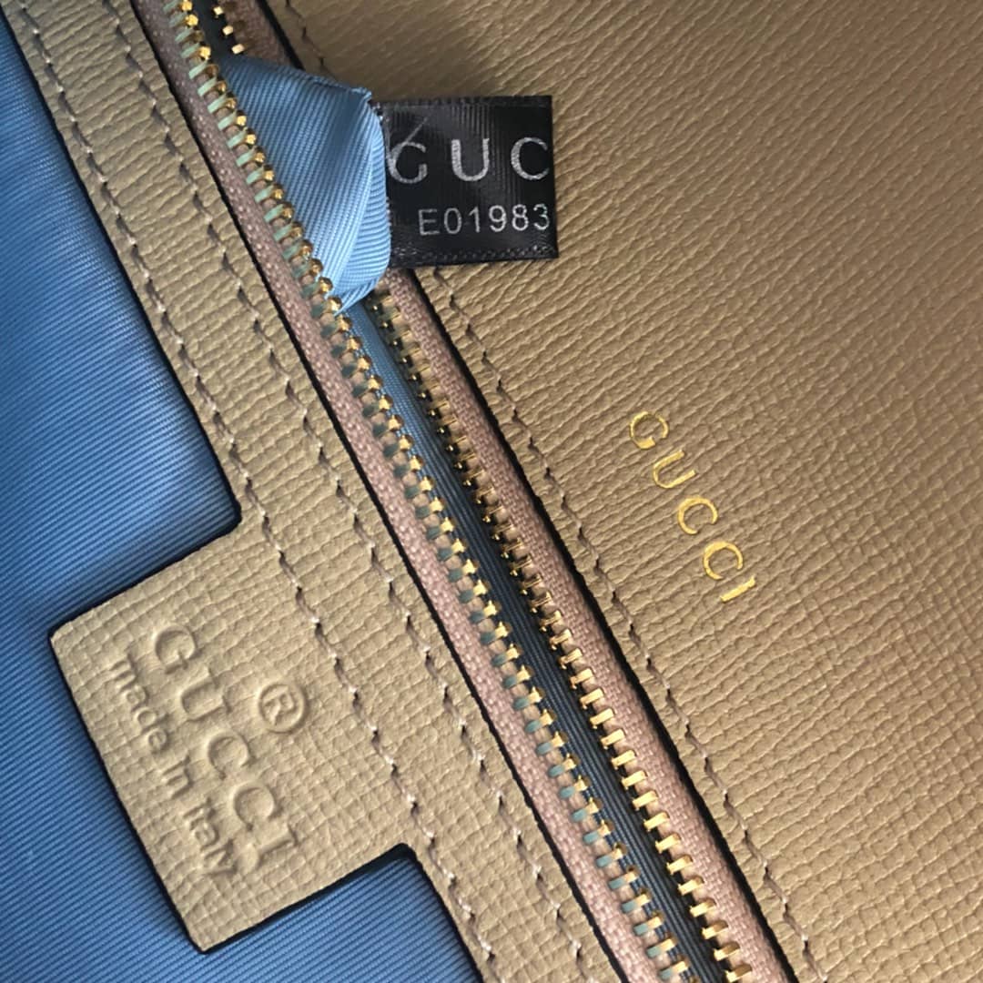 Gvc*1 GG Ring Torchon Leather Shoulder Bag Replica  Yellow 589474