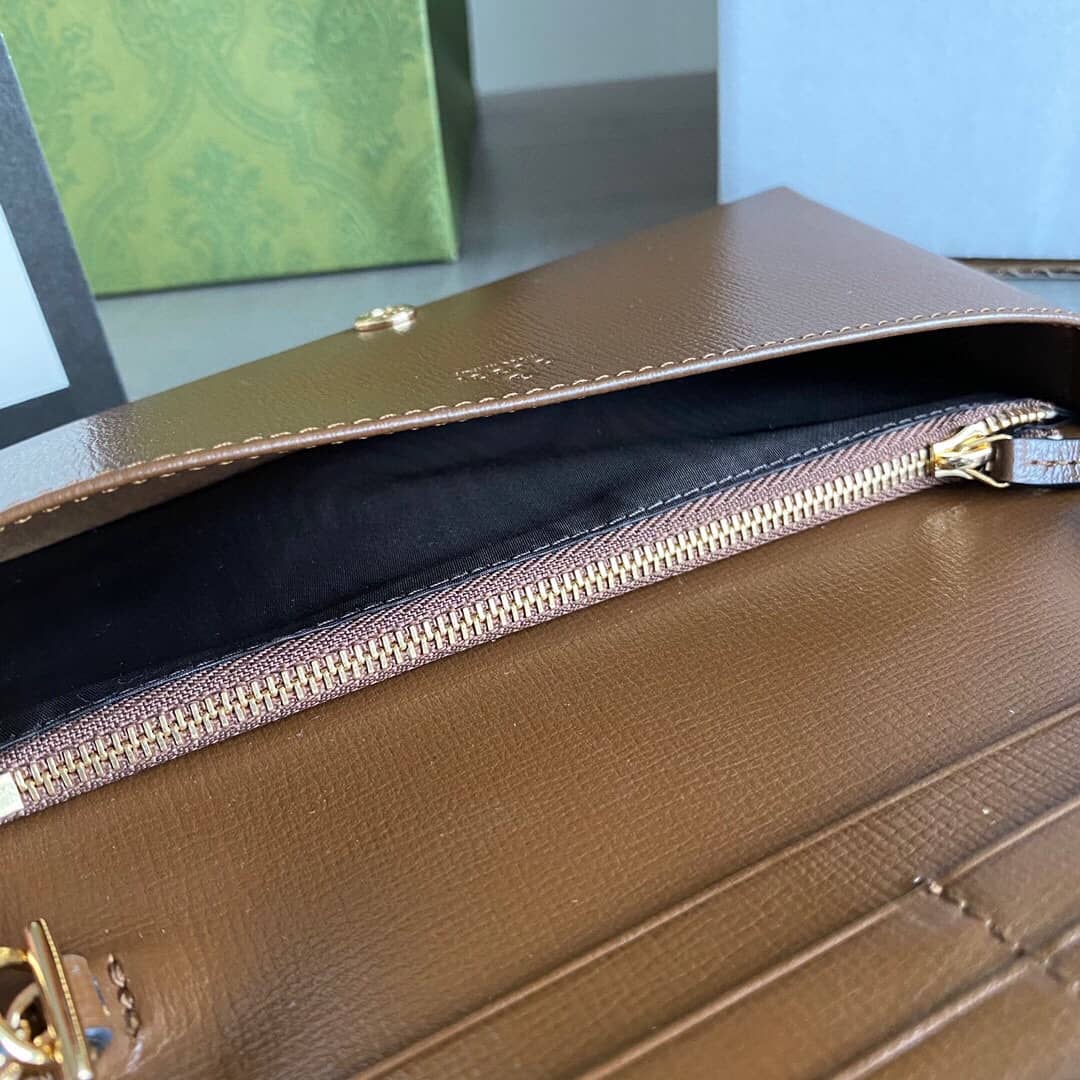 Gvc*1 GG Svp*me Horsebit 1955 Chain Wallet Replica 621892