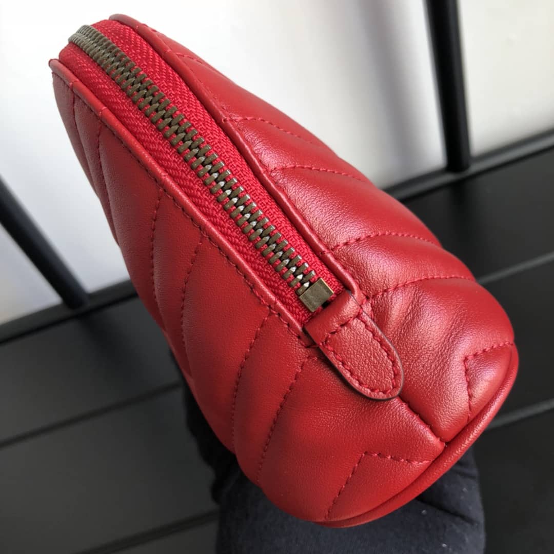 Gvc*1 GG Marmont Quilted Vanity Bag Replica Red 625690