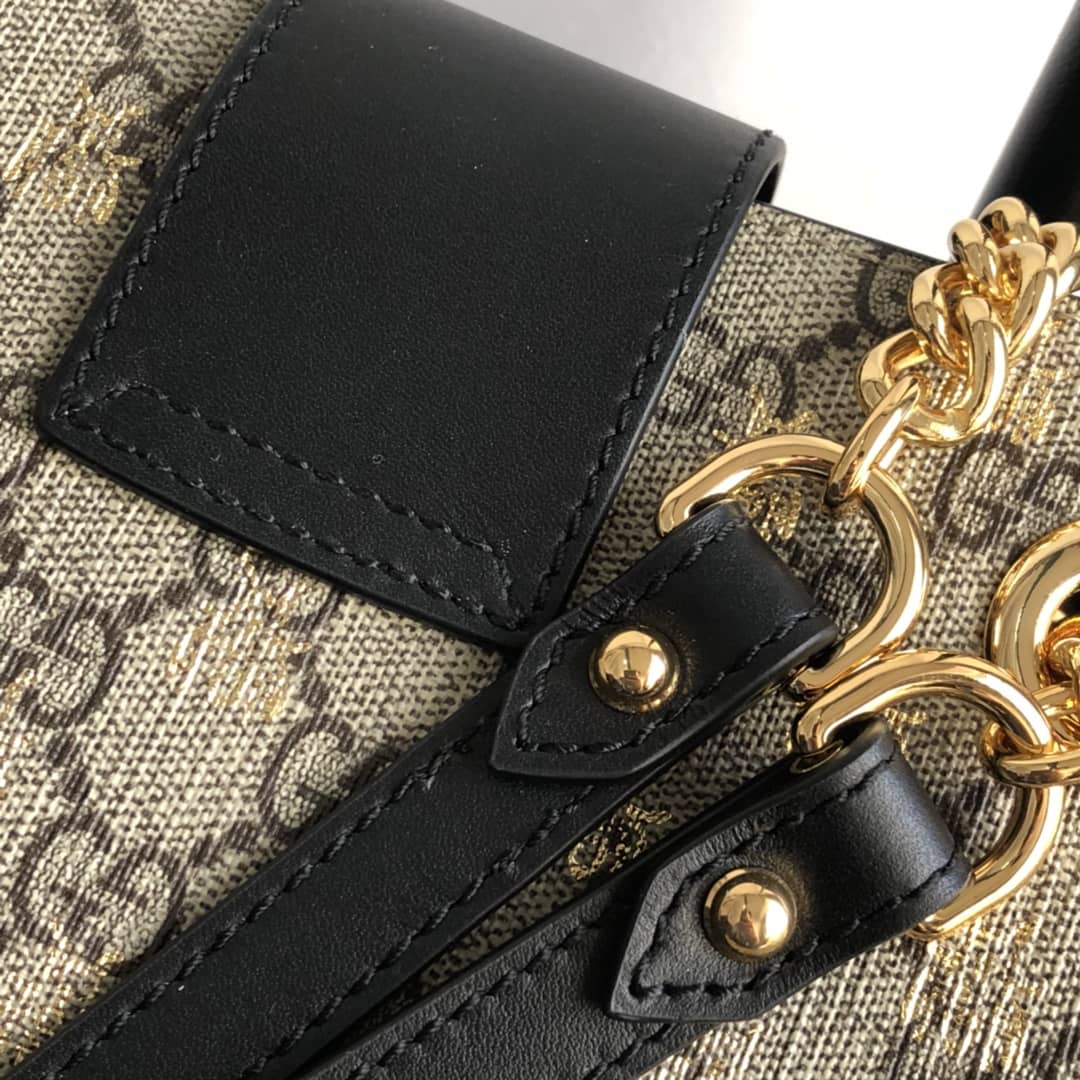 Gvc*1 Padlock Small GG Svp*me Canvas Shoulder Bag Replica Brown 498156