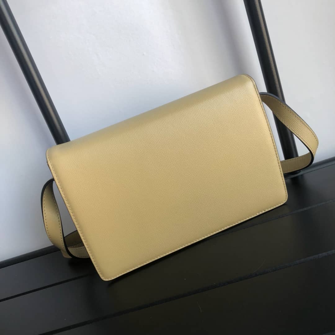 Gvc*1 GG Ring Torchon Leather Shoulder Bag Replica  Yellow 589474