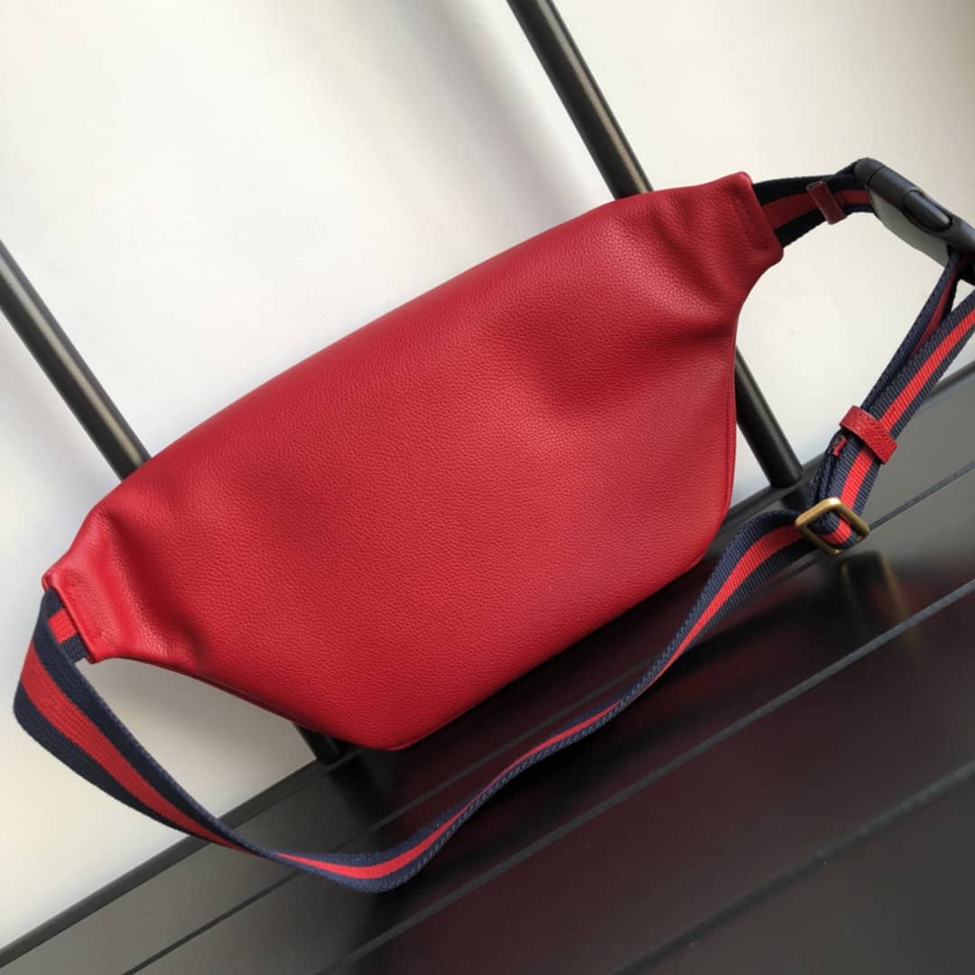 Gvc*1 Print Leather Belt Waist Bum Bag Replica Red 493869
