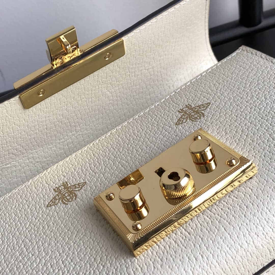 Gvc*1 Padlock Bee Star Small Shoulder Bag Replica White 432182