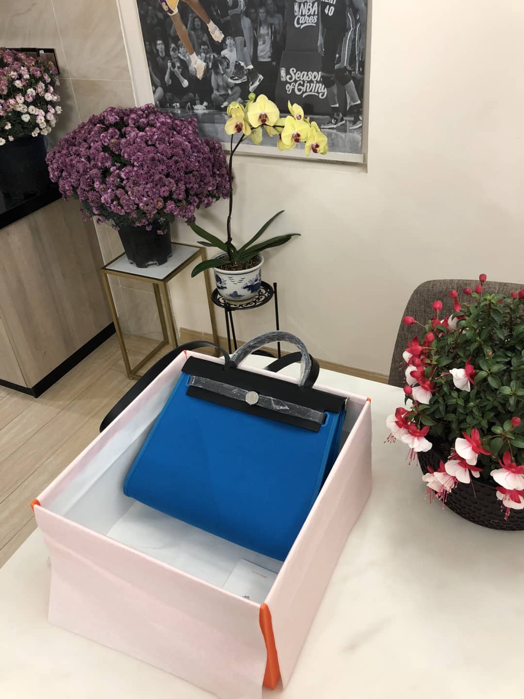 H**me5 Bag Replica 31 Canvas Leather HerBag