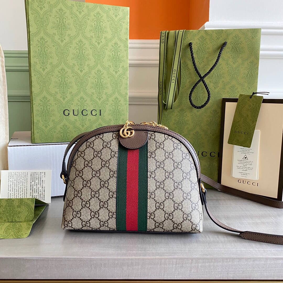 Gvc*1 GG Svp*me Ophidia Small Rounded Top Shoulder Bag Replica Brown 499621