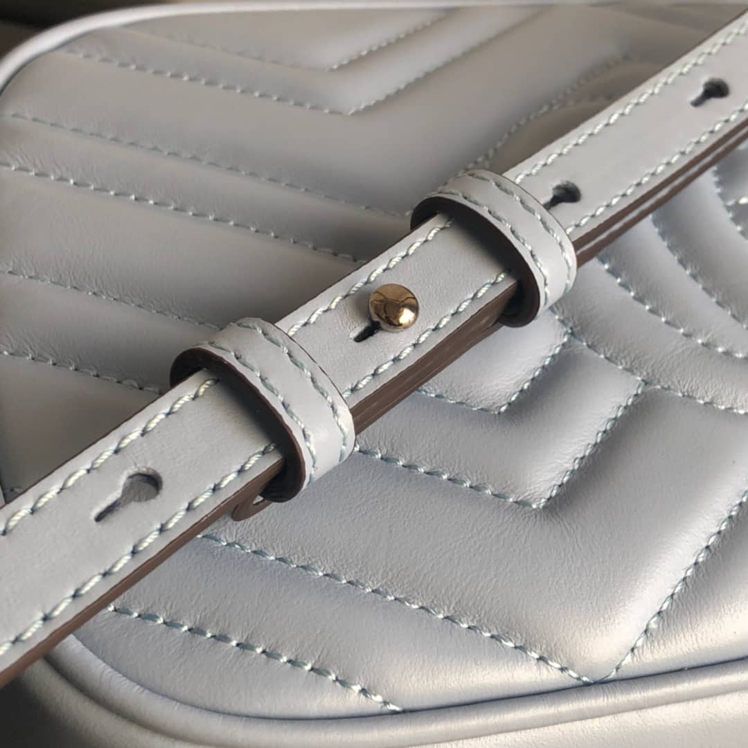 Gvc*1 GG Marmont Small Shoulder Handbag Camera Bag Replica Blue 447632