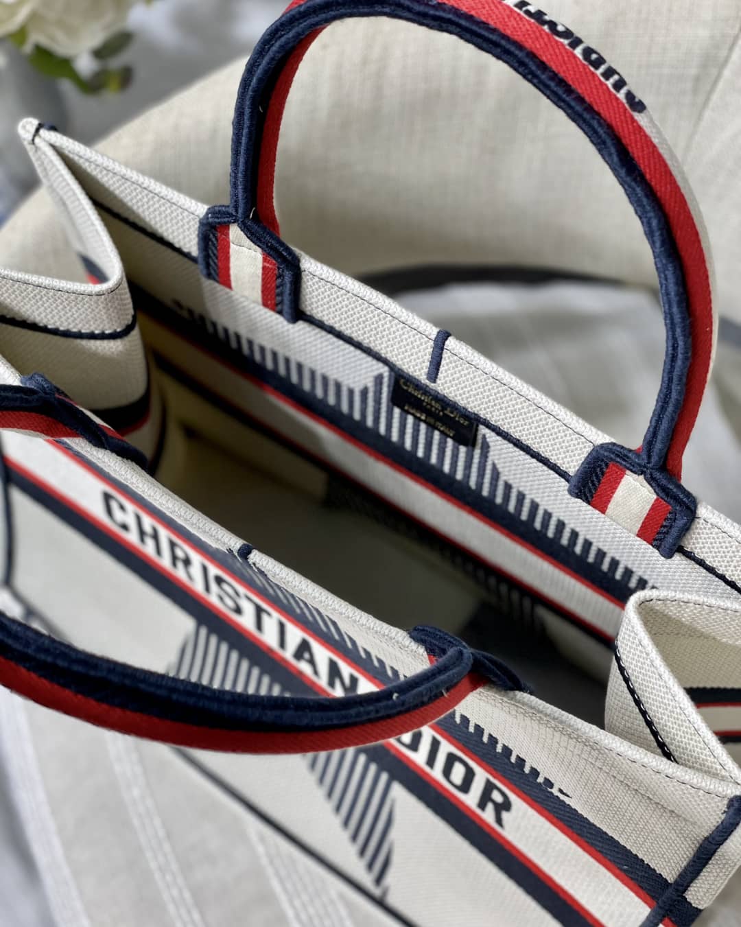 Chr1st1an D10r CD Book Embroidery Replica Tote