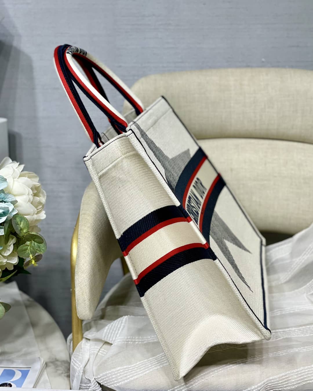 Chr1st1an D10r CD Book Embroidery Replica Tote