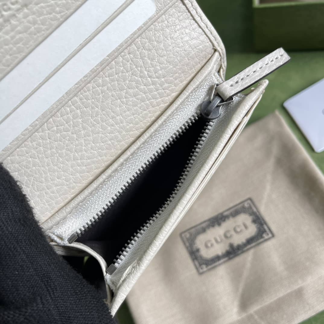 Gvc*1 GG Leather Card Case Wallet Black Replica 456126