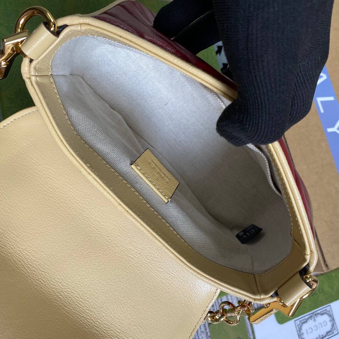 Gvc*1 GG Marmont Mini Top Handle Bag Replica Red Blue 583571