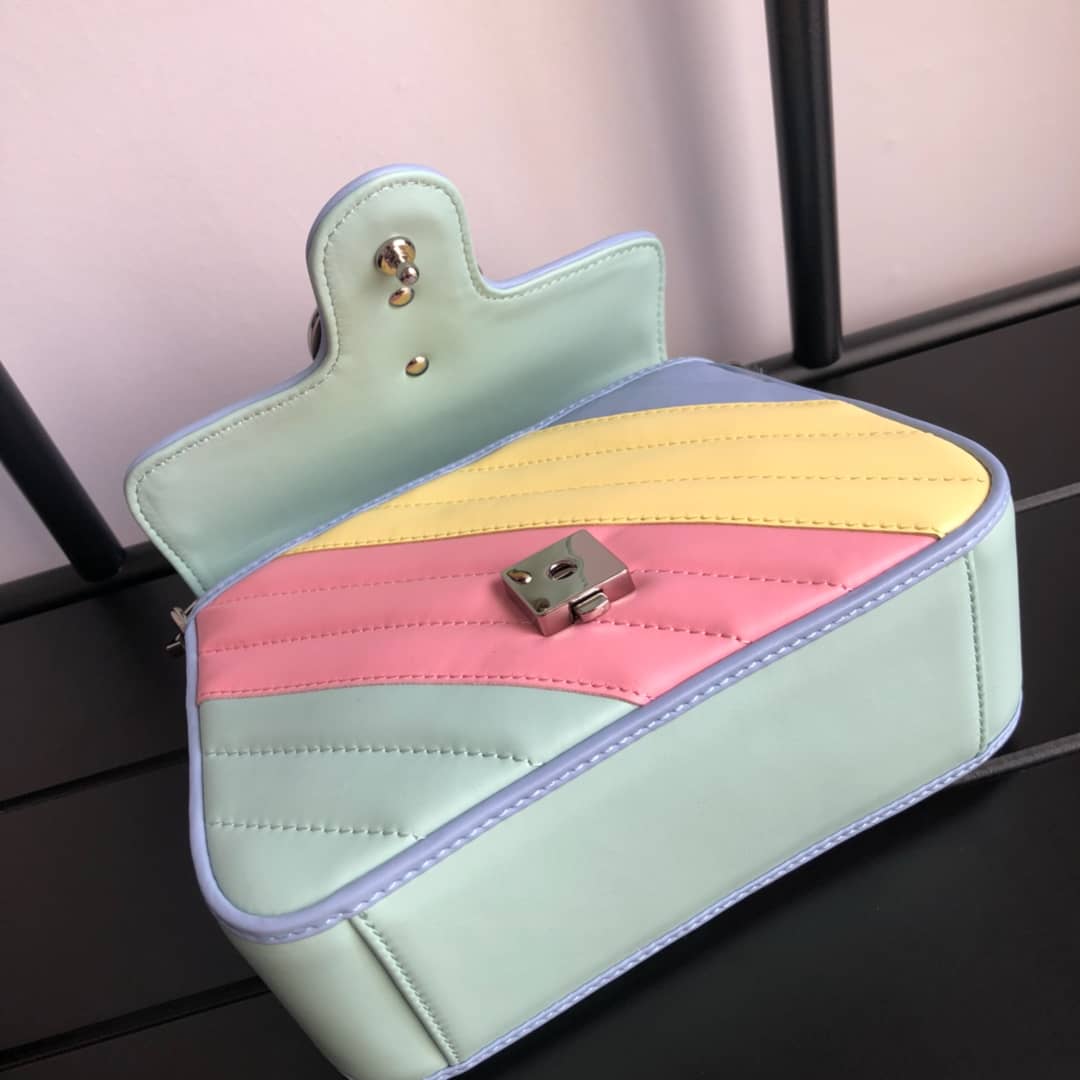 Gvc*1 GG Marmont Mini Leather Top Handle Bag Replica Colorful 547260
