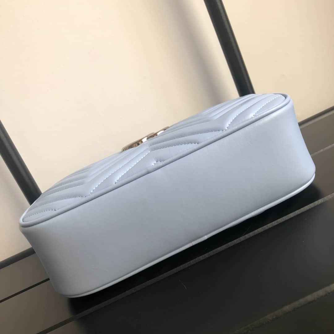 Gvc*1 GG Marmont Small Shoulder Handbag Camera Bag Replica Blue 447632