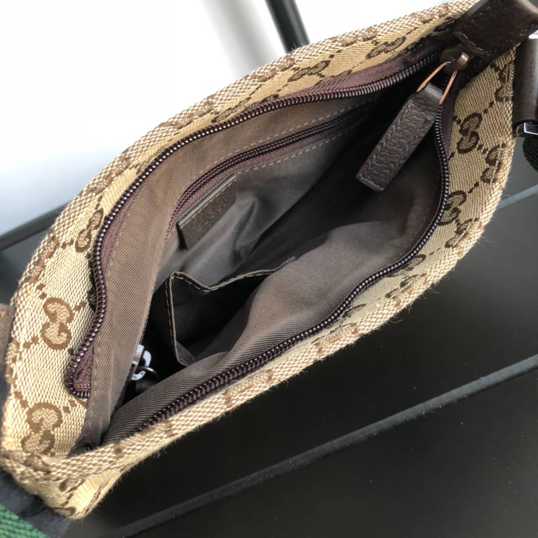 Gvc*1 GG Monogram Canvas Web Small Messenger Bag Replica 146309