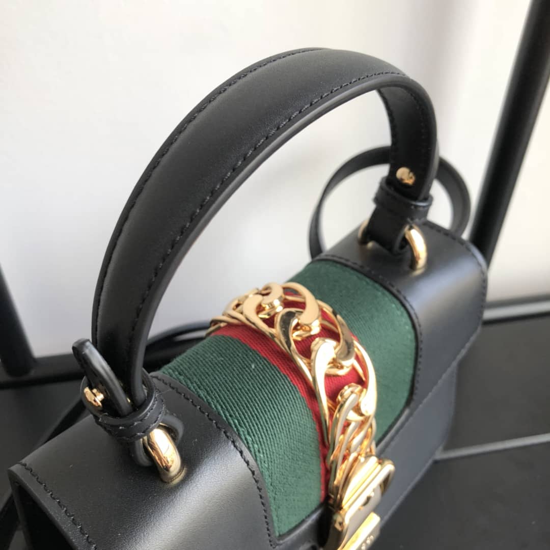 Gvc*1 Sylvie Leather Mini Shoulder Bag Replica White Black 470270