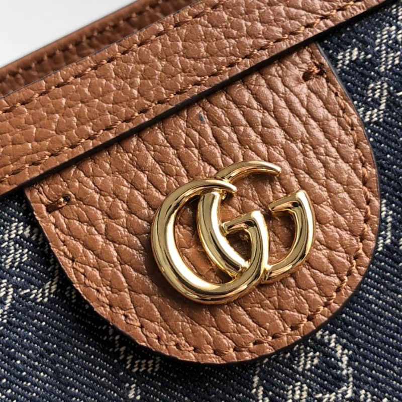 Gvc*1 Ophidia Leather Tote Replica Blue 631685