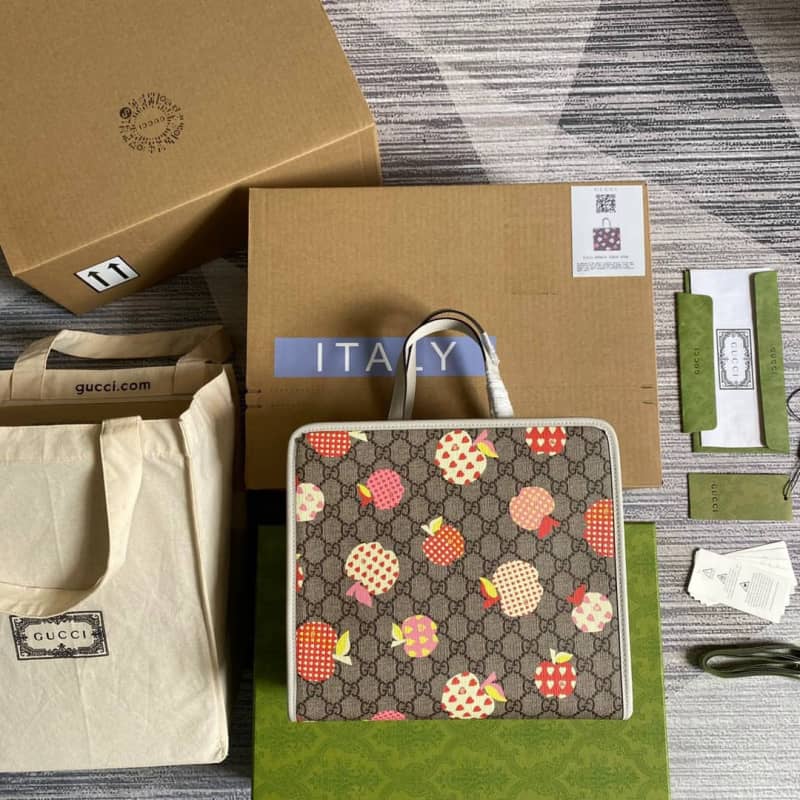 Gvc*1 GG Svp*me Kids Girl Tote Replica Gray 605614