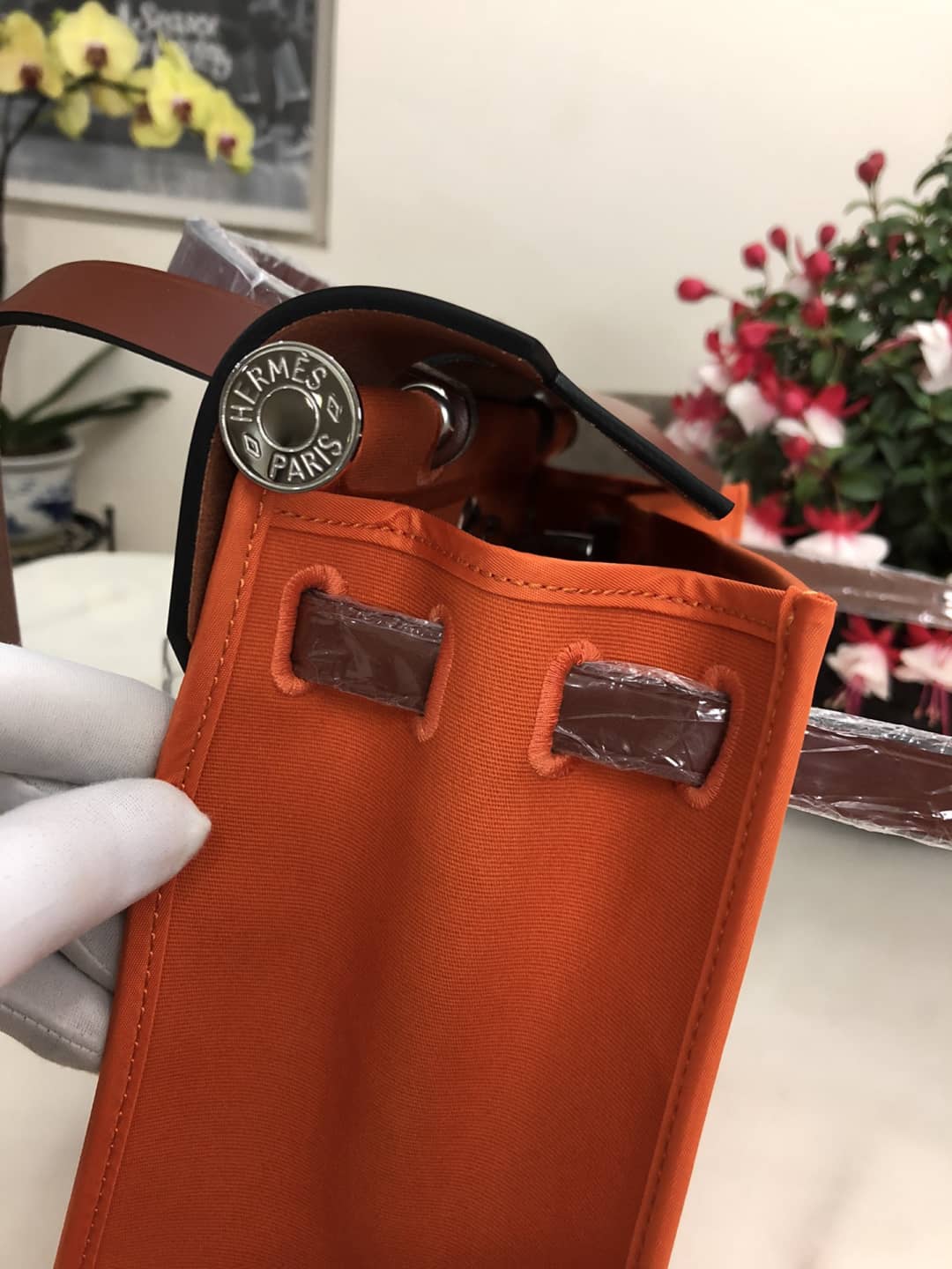 Replica H**me5 Birkin Bag 31 Canvas Leather HerBag