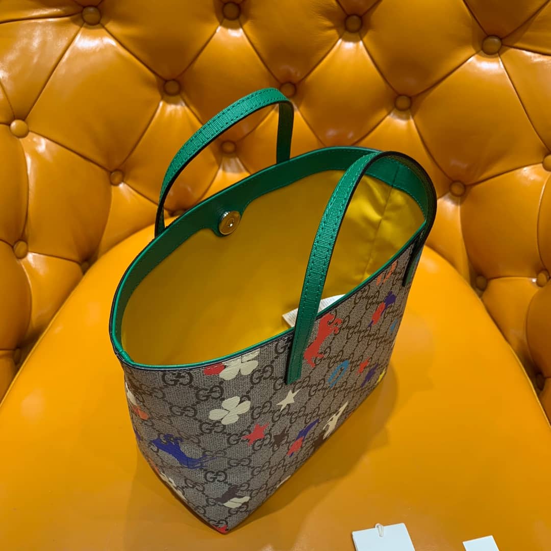 Gvc*1 Children GG Svp*me Canvas Replica Tote Gray 410812