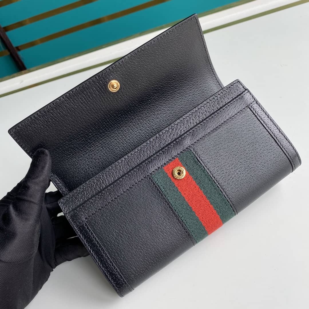 Gvc*1 Continental Long Wallet Black Replica 523153