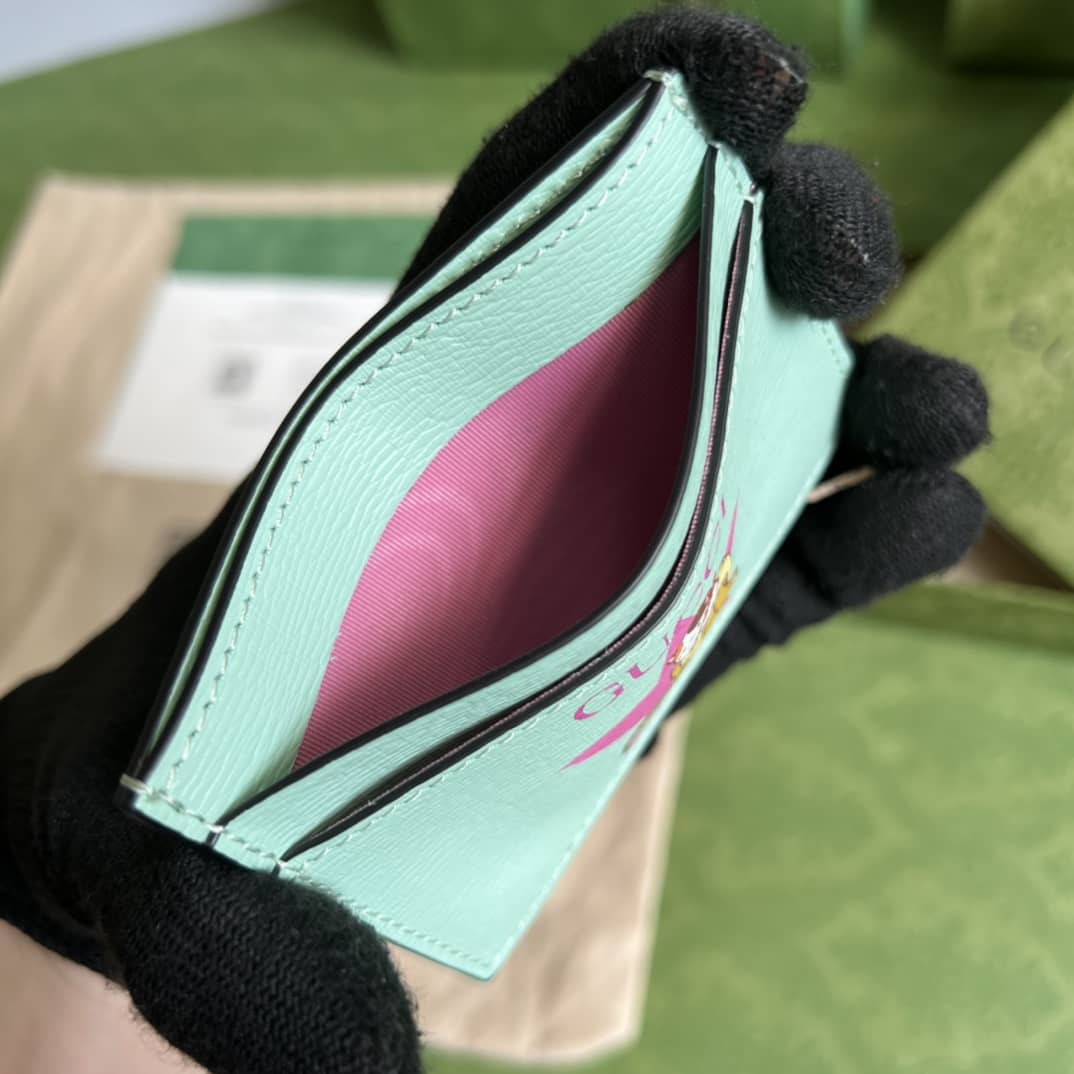 Gvc*1 Star Bananya Print Card Case Green 701064 Replica Wallet