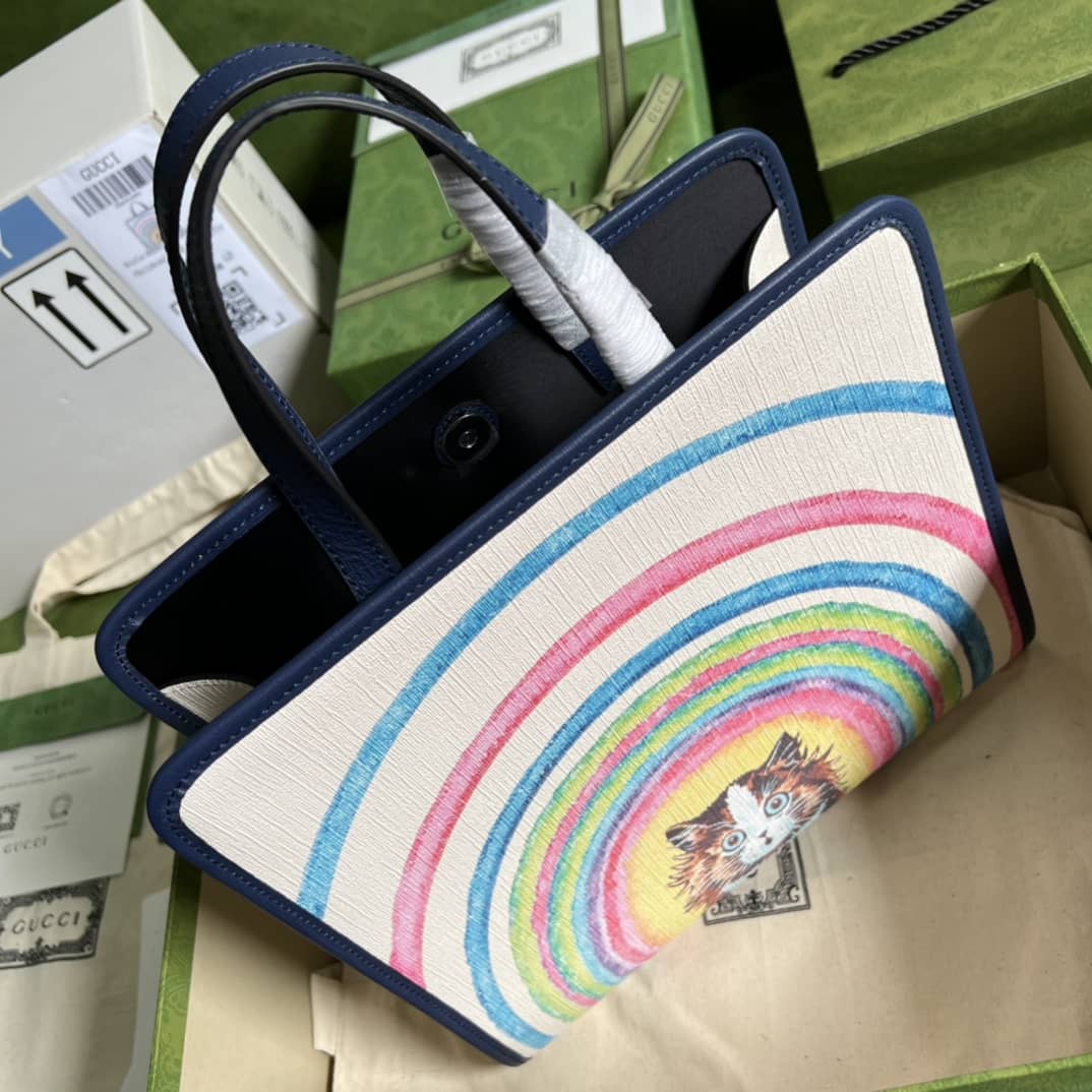 Gvc*1 Children Cat Rainbow Print 605614 Replica Tote Bag