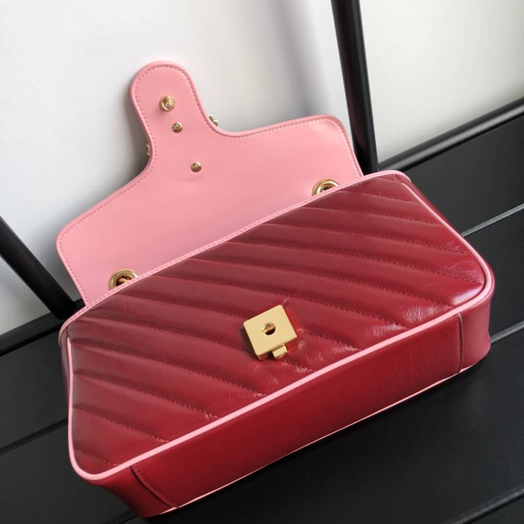 Gvc*1 GG Marmont Matelasse Shoulder Bag Replica Red 443497