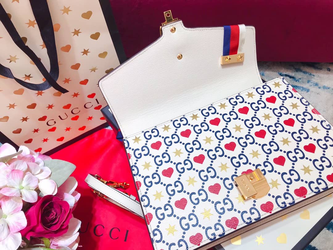 Gvc*1 Sylvie Small Leather Shoulder Bag Replica White Blue 421882