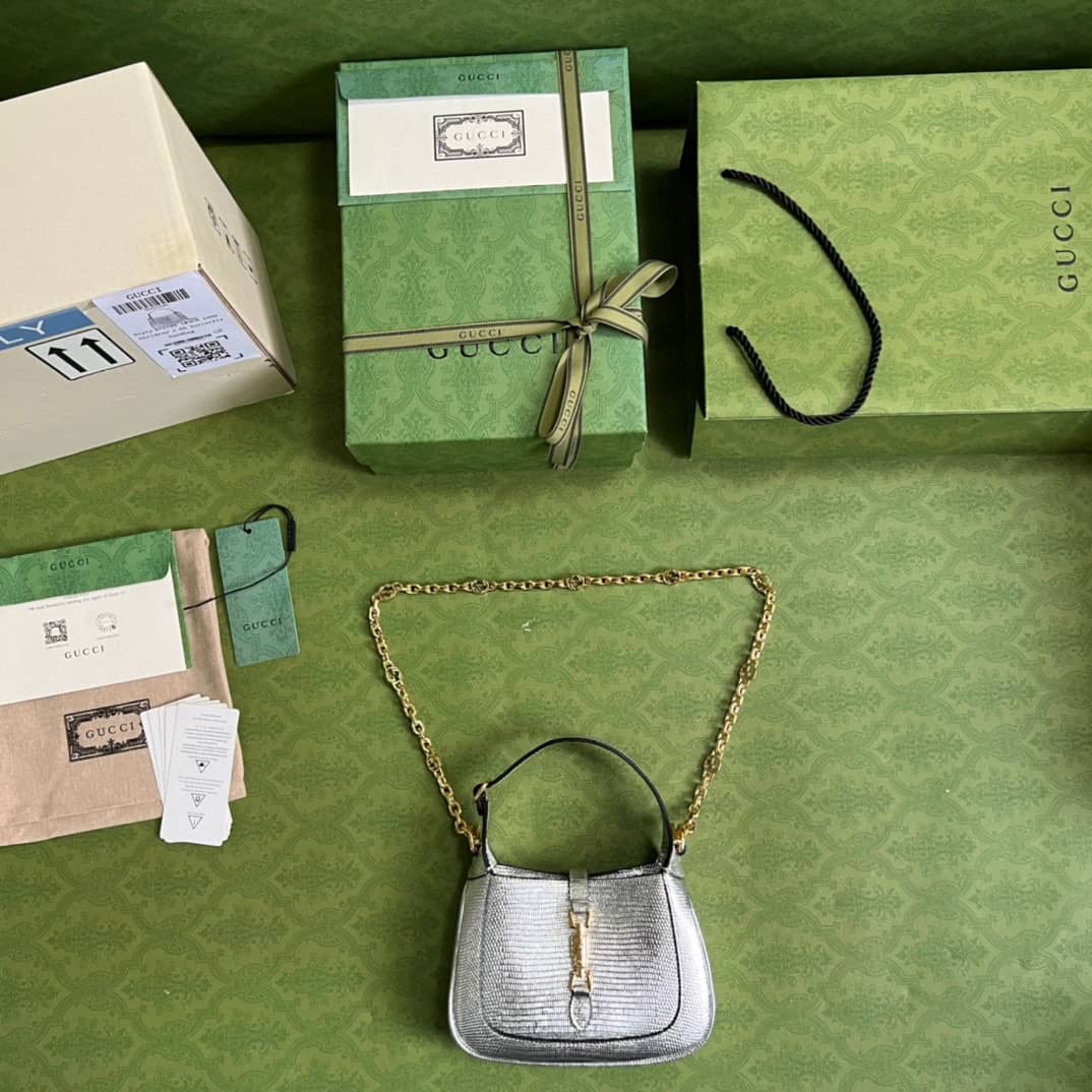 Gvc*1 Jackie 1961 Mini Shoulder Bag Silver Leather 675799 Replica