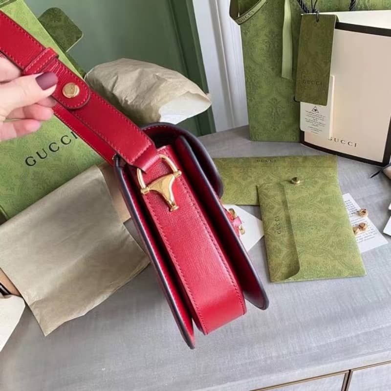 Gvc*1 Horsebit 1955 Shoulder Bag Replica Red 602204