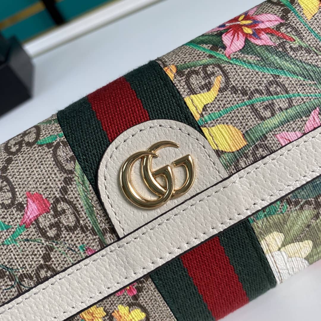 Gvc*1 Flora Print Continental Long Wallet 523153