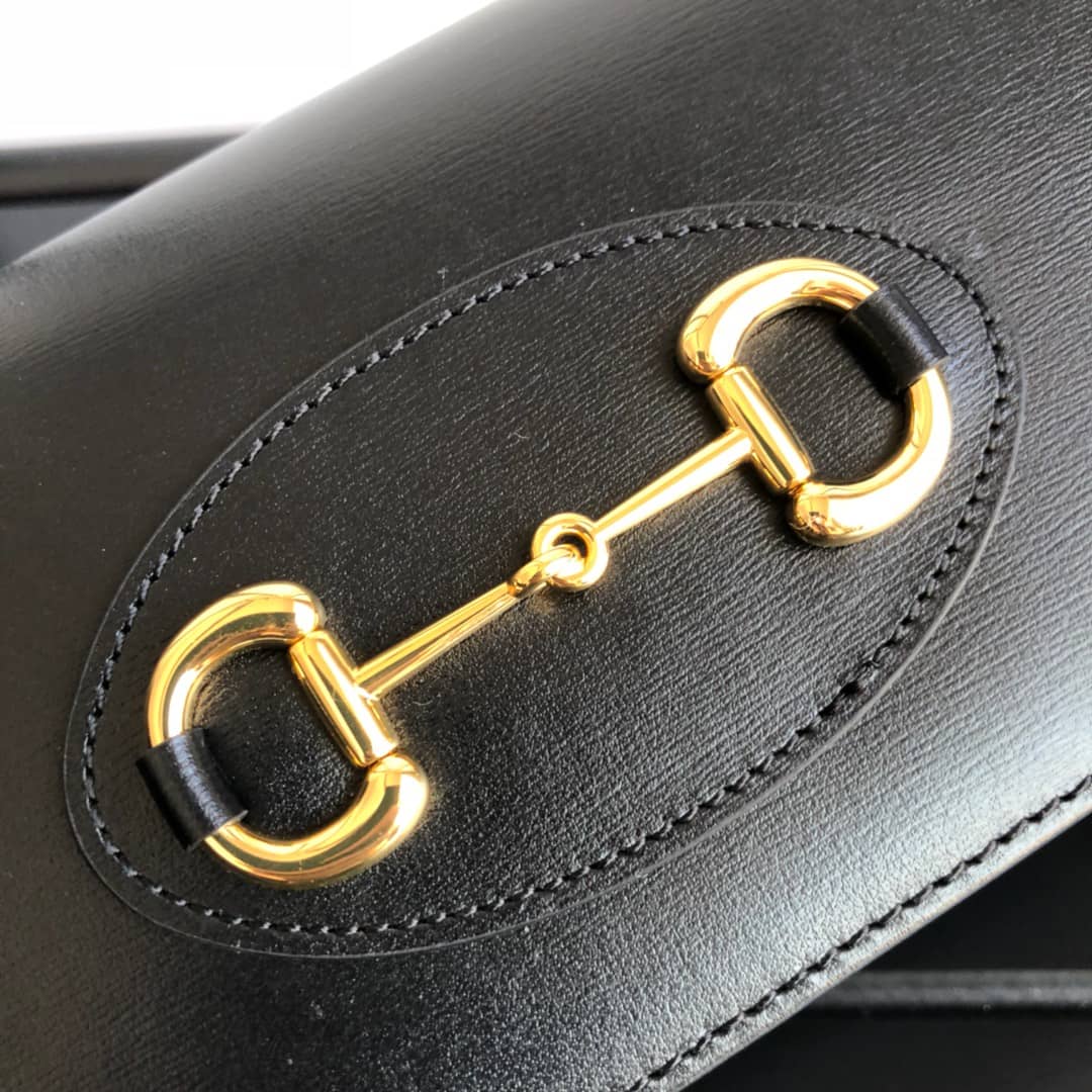Gvc*1 GG Svp*me Horsebit 1955 Chain Wallet Replica Black 621892