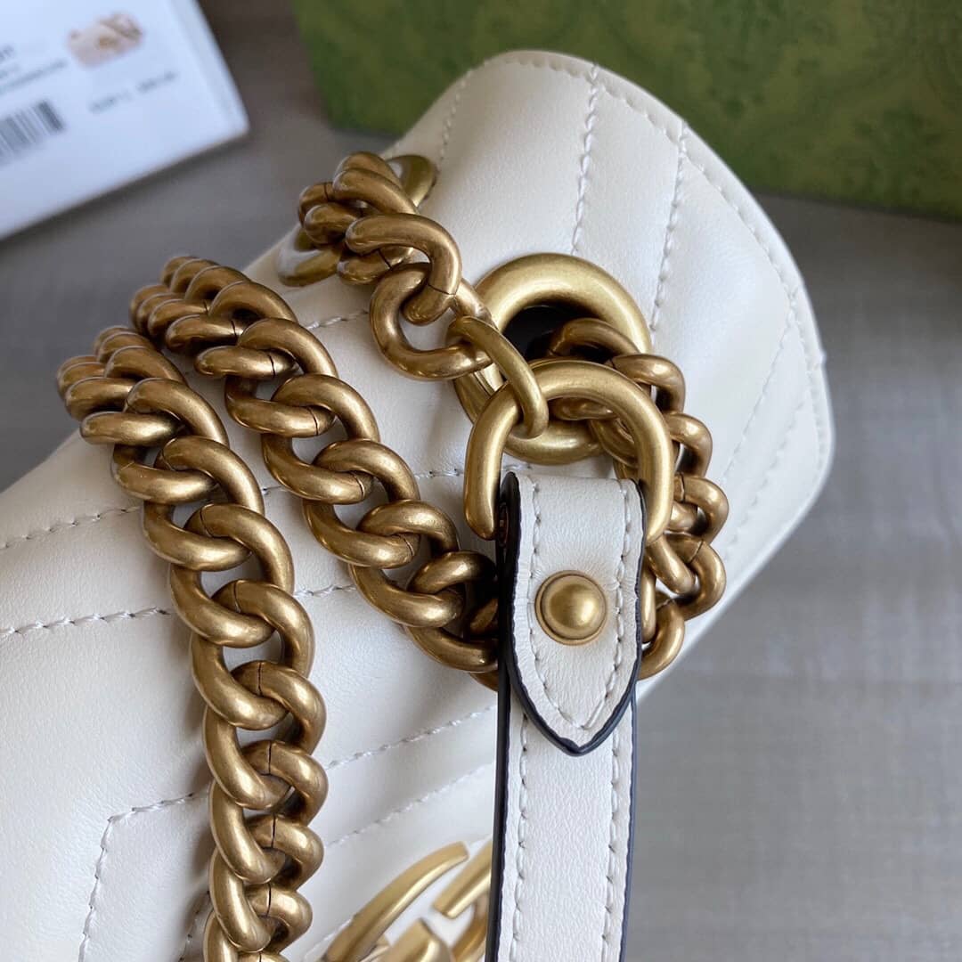 Gvc*1 GG Marmont Mini Matelasse Shoulder Bag Replica White 446744