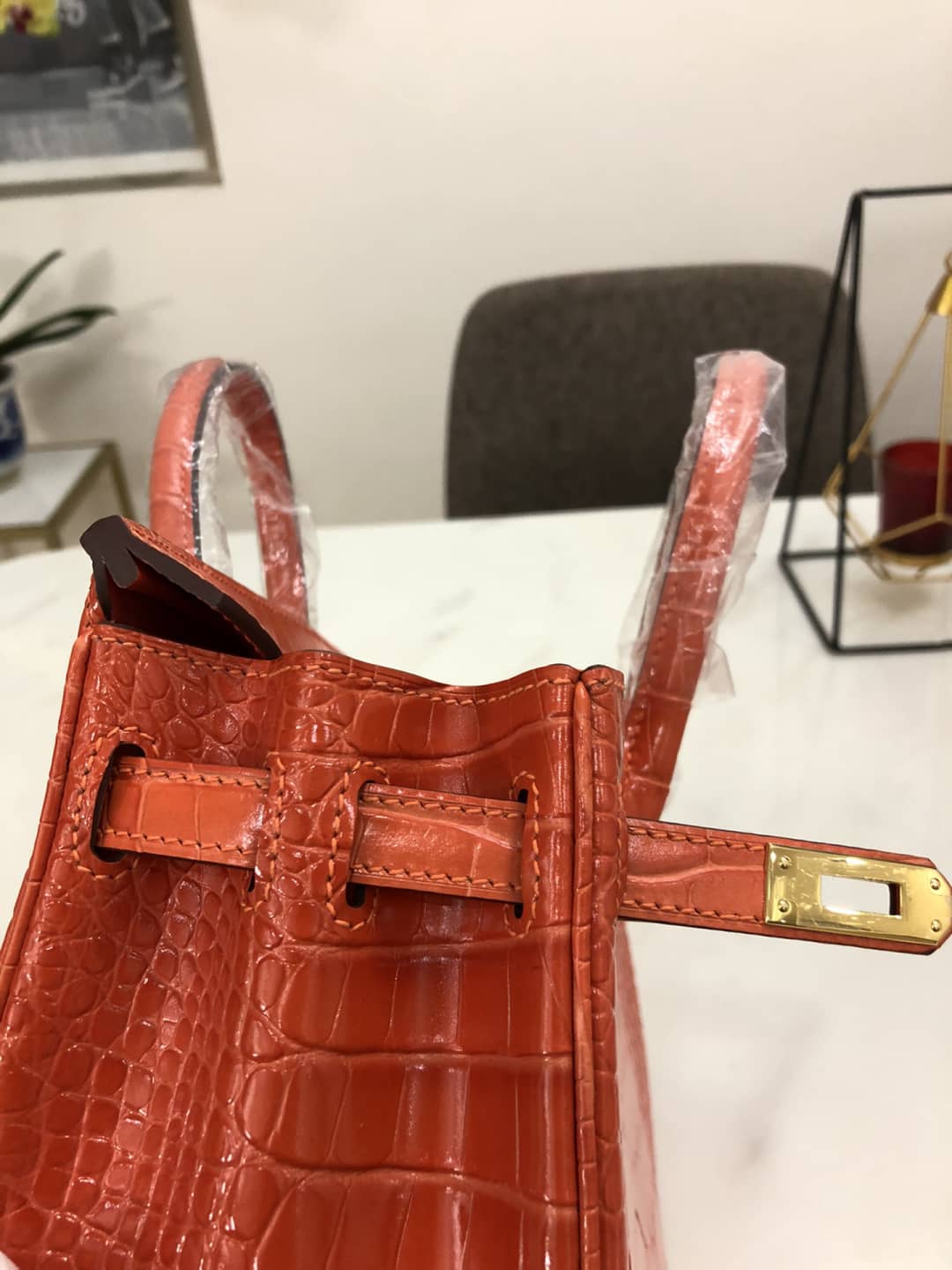 H**me5 Birkin 25CM Crocodile Shiny Replica Bag
