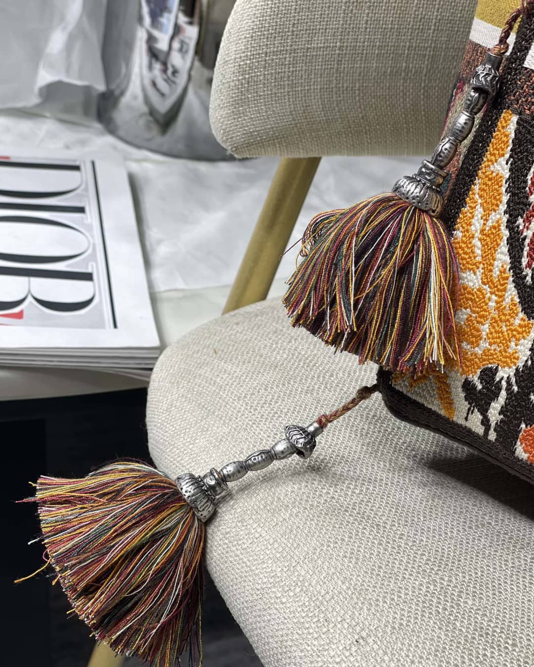 Chr1st1an D10r CD Bubble Embroidered Replica Bucket Bag