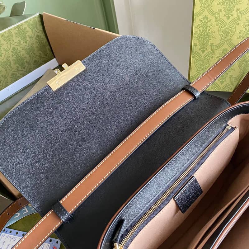 Gvc*1 Padlock Small GG Svp*me Canvas Shoulder Bag Replica Black 644527