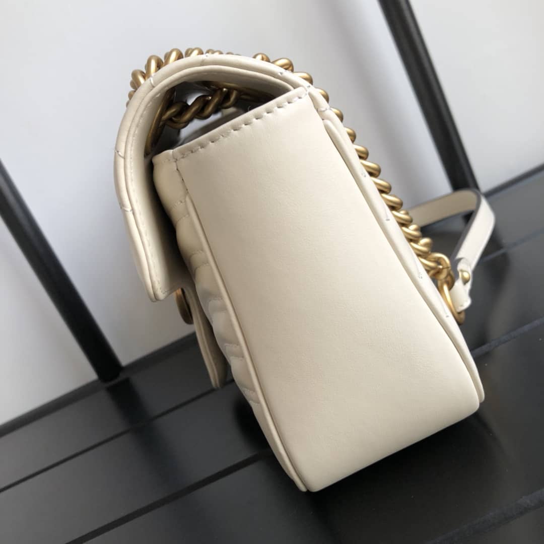 Gvc*1 GG Marmont Matelasse Shoulder Bag Replica White 443497