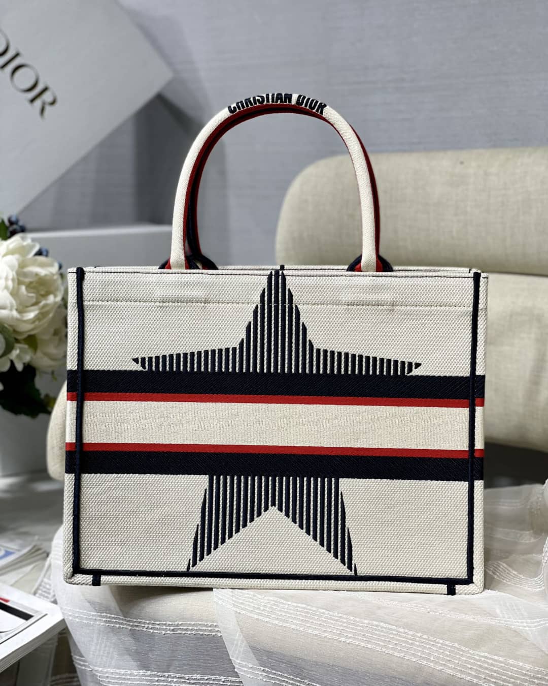 Chr1st1an D10r CD Book Embroidery Replica Tote