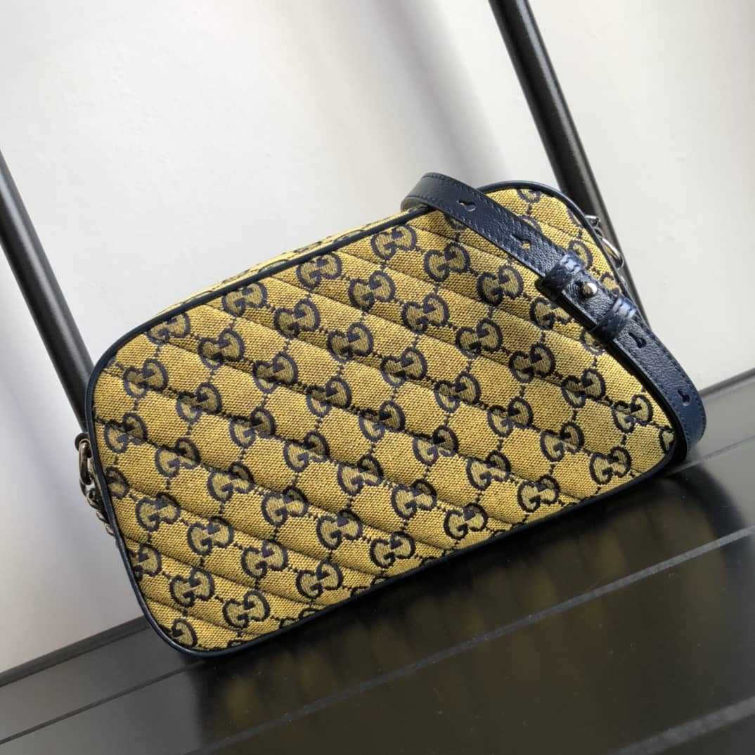 Gvc*1 GG Marmont Small Shoulder Handbag Camera Bag Replica Yellow 447632