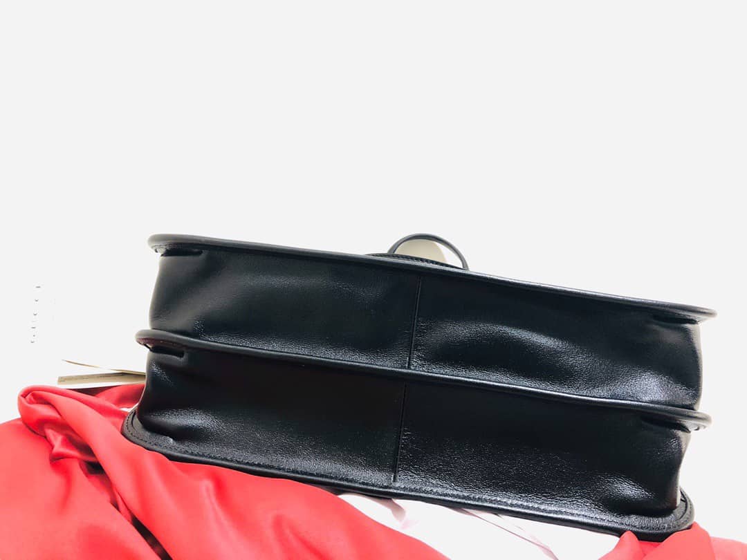 Gvc*1 Horsebit 1955 Leather Tote Replica Black Red 621144