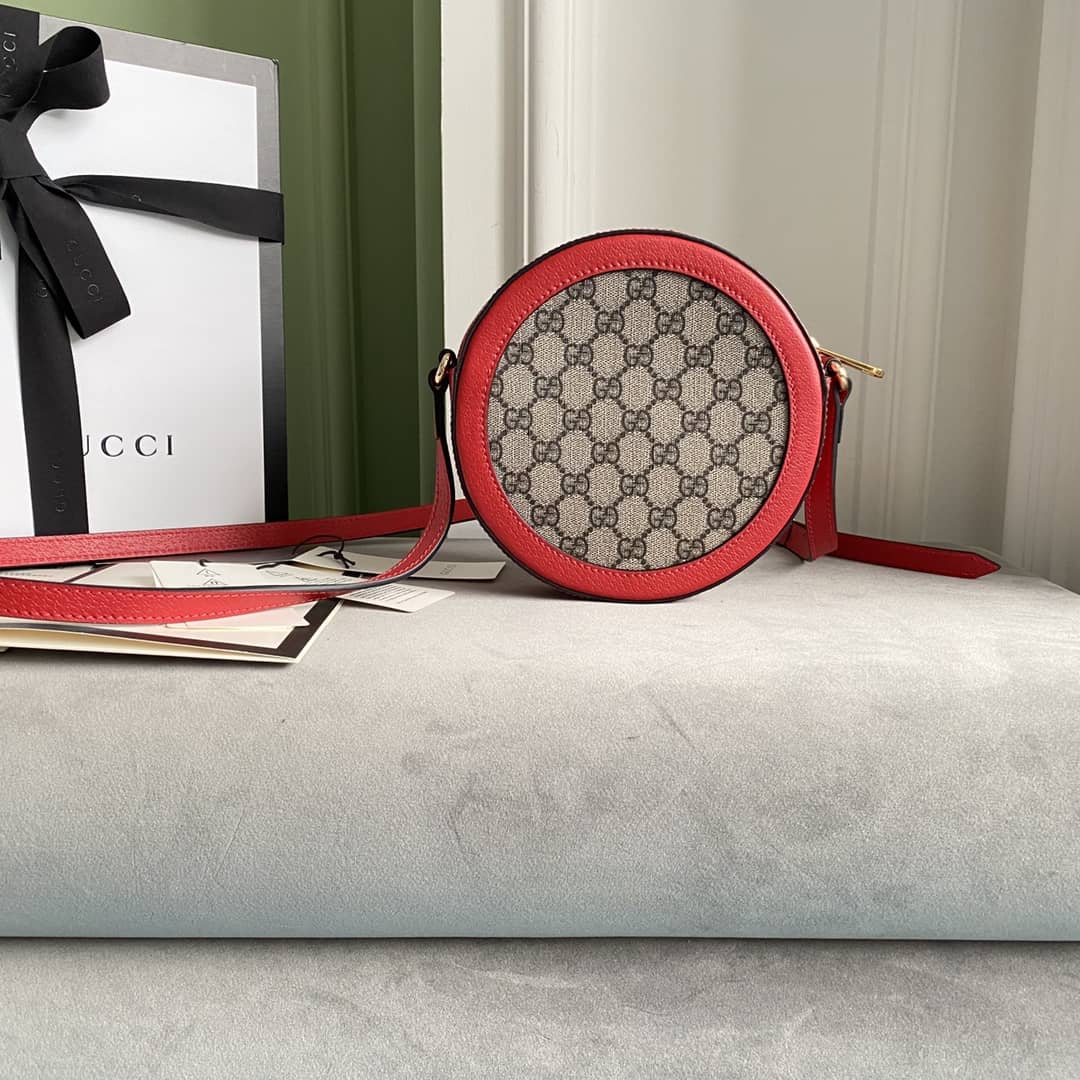 Gvc*1 Ophidia Mini Round Shoulder Bag Replica Red 550618