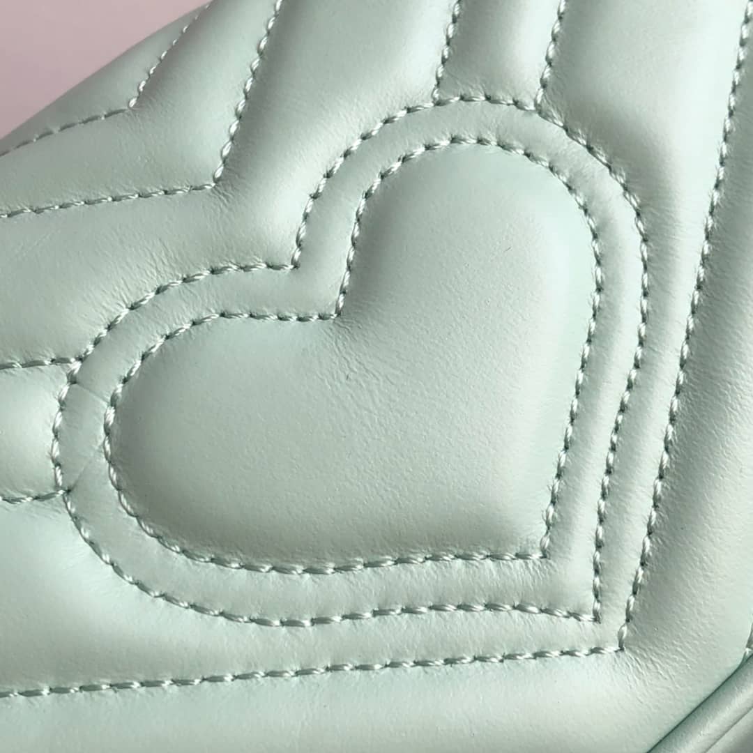 Gvc*1 GG Marmont Matelasse Leather Mini Shoulder Bag Replica Green 476433