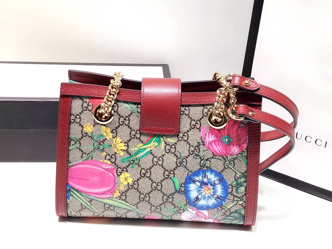 Gvc*1 Padlock Small GG Svp*me Canvas Shoulder Bag Replica Red 498156