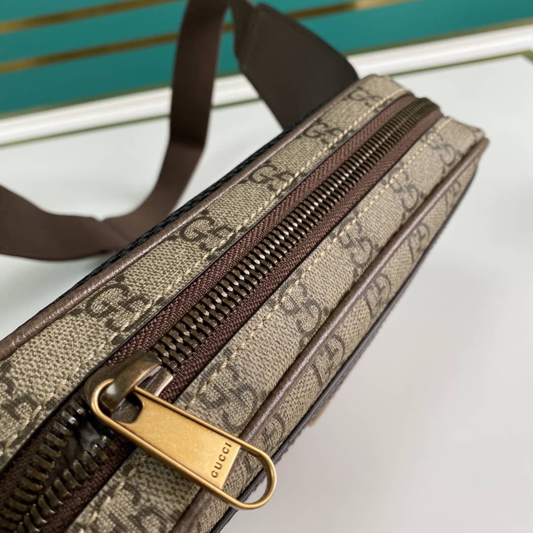 Gvc*1 Ophidia Soft GG Svp*me Belt Bag Ebony Beige Replica 574796