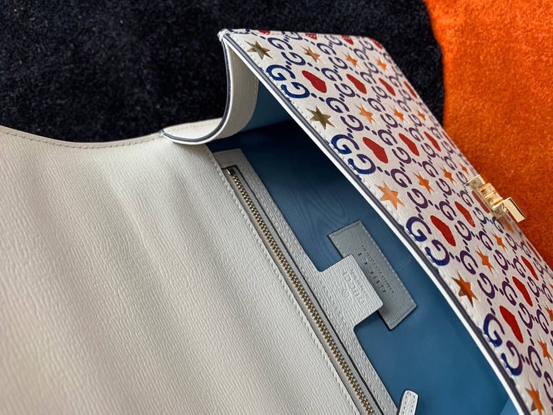 Gvc*1 Sylvie Small Leather Shoulder Bag Replica White Blue 524405